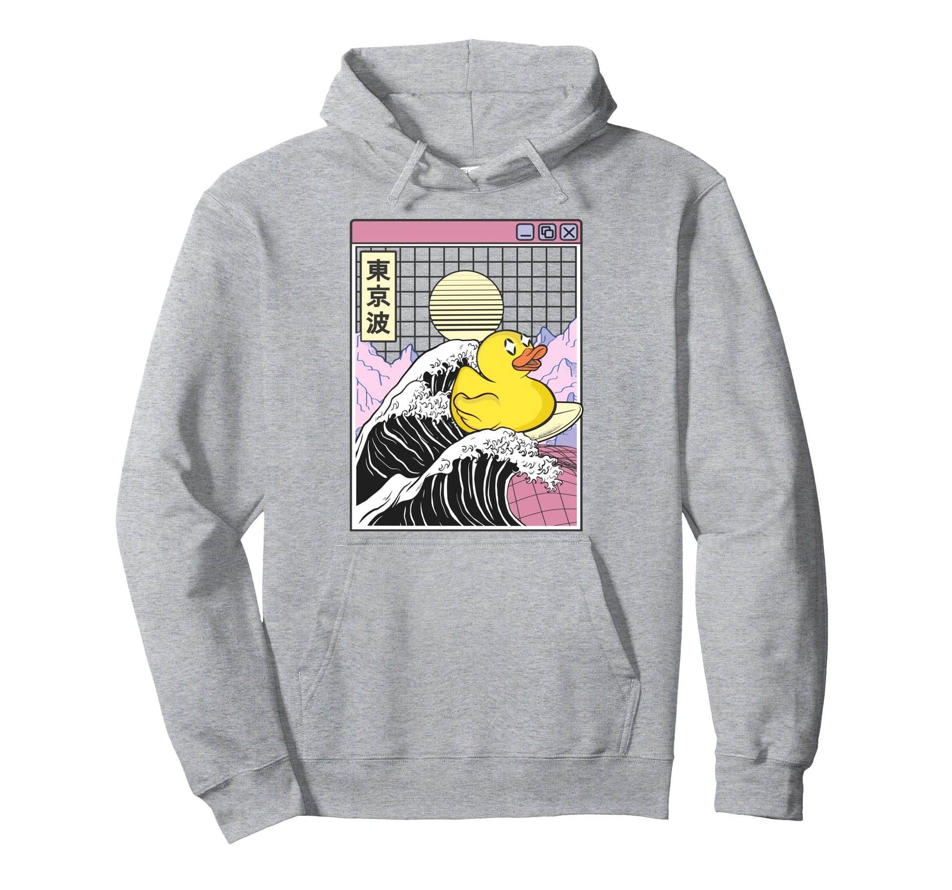 Rubber Duck Surfing Kanagawa Wave Hoodie - Novelty Apparel Men Women - T-Shirt, Sweatshirt, Hoodie