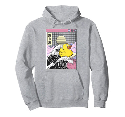 Rubber Duck Surfing Kanagawa Wave Hoodie - Novelty Apparel Men Women - T-Shirt, Sweatshirt, Hoodie