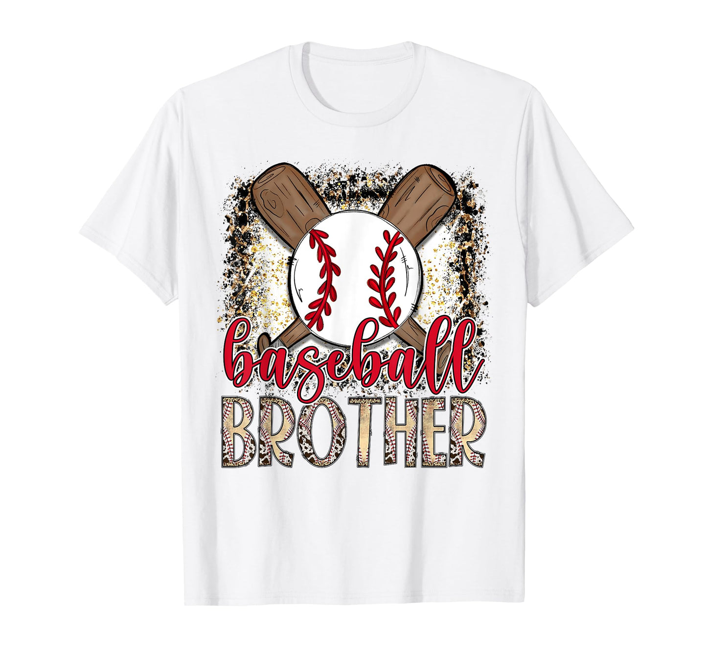 Baseball Brother Leopard Proud Ball T-Shirt - Custom Art Print Men Women - T-Shirt, Sweatshirt, Hoodie