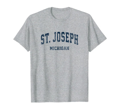 St Joseph Michigan Mi Varsity Sports T-Shirt - Trendy Graphic for Adults - T-Shirt, Sweatshirt, Hoodie