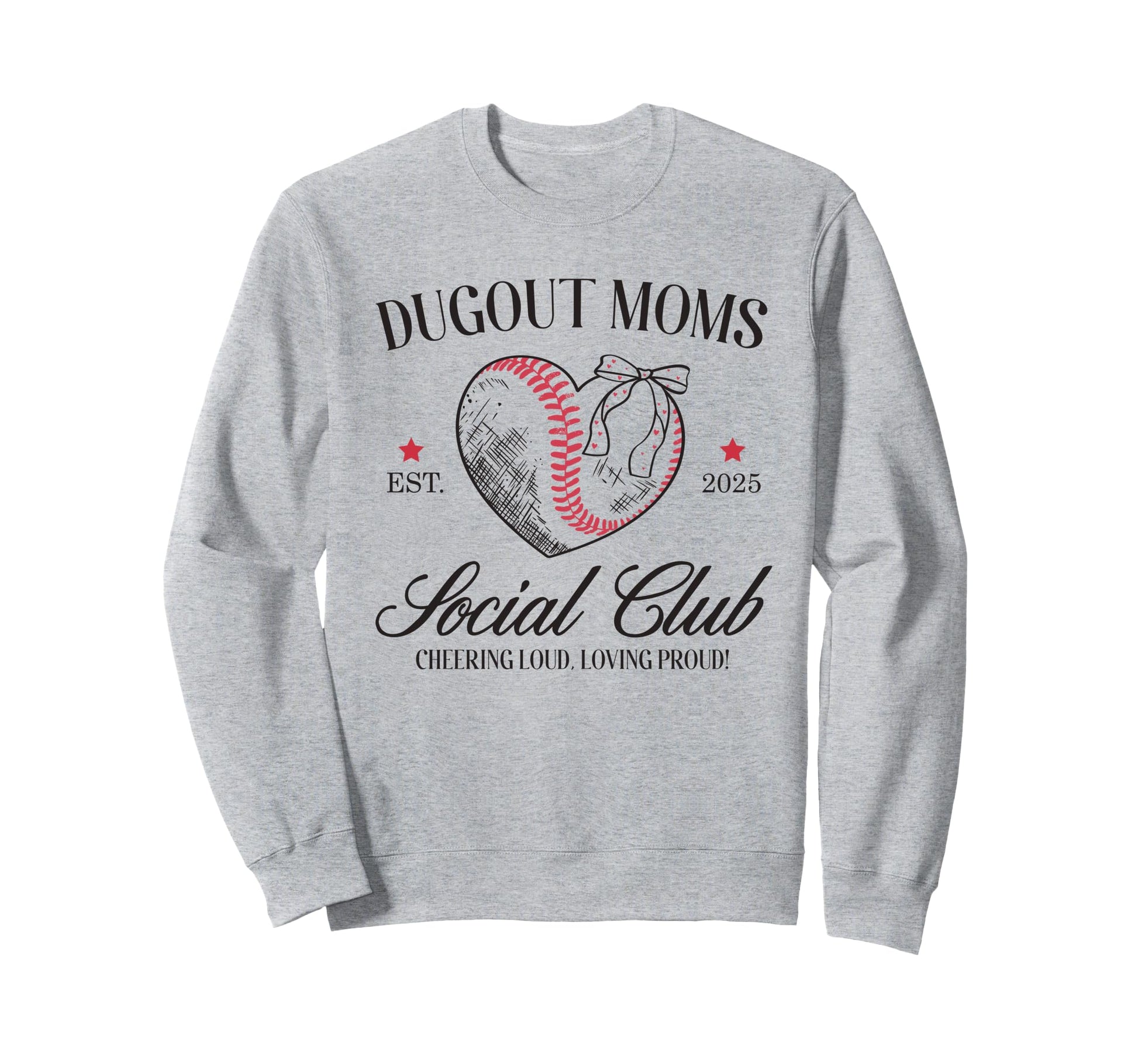 Dugout Moms Baseball Heart Social Sweatshirt - Novelty Apparel Men Women - T-Shirt, Sweatshirt, Hoodie