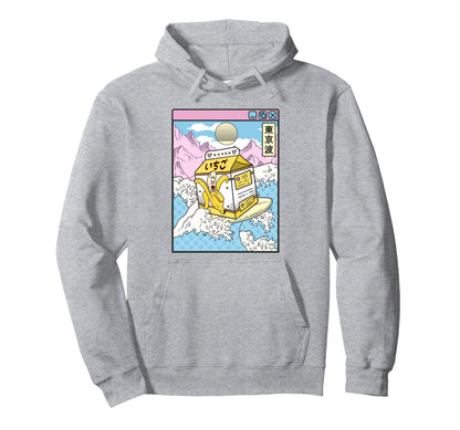 Surfing Banana Milk Japan Waves Anime Hoodie - Minimalist Print Men Women - T-Shirt, Sweatshirt, Hoodie