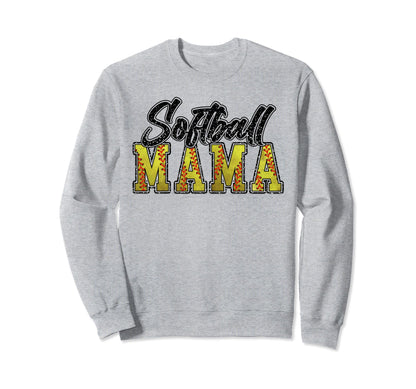 Softball Mama Mom University Family Sweatshirt - Graphic Print Unisex - T-Shirt, Sweatshirt, Hoodie