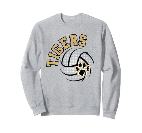 Tigers Volleyball Mom School Spirit Sweatshirt - Unique Graphic Unisex - T-Shirt, Sweatshirt, Hoodie