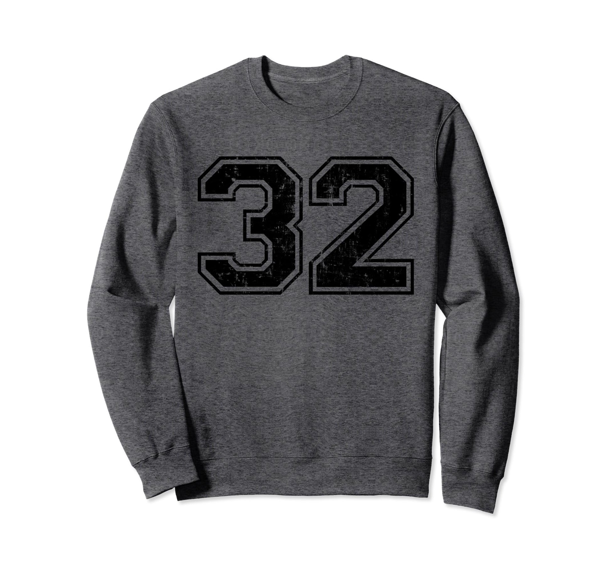 Number 32 Varsity Distressed Sweatshirt - Streetwear Style for Adults - T-Shirt, Sweatshirt, Hoodie