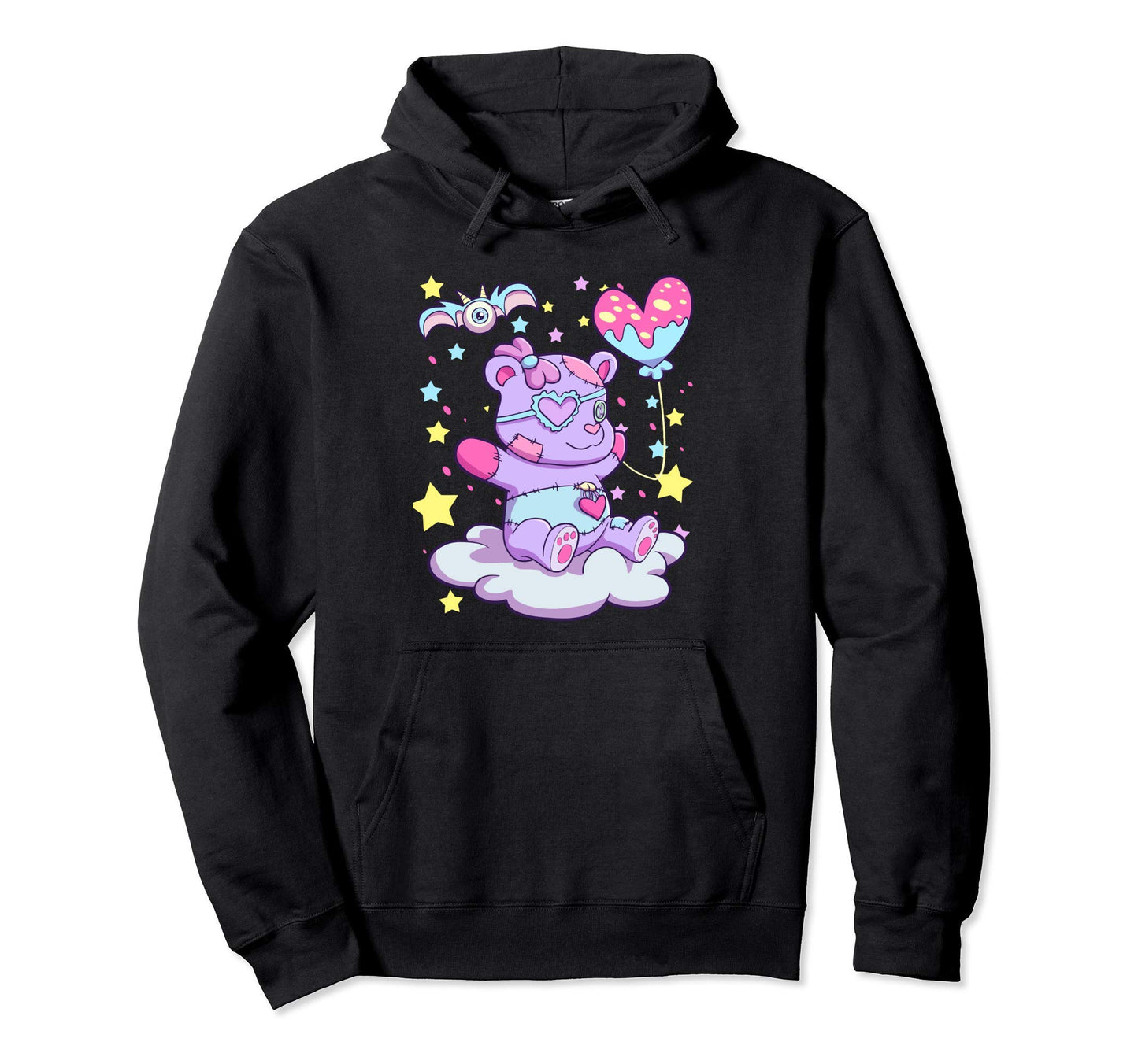 Kawaii Teddy Bear Pastel Goth Creepy Hoodie - Trendy Graphic for Adults - T-Shirt, Sweatshirt, Hoodie