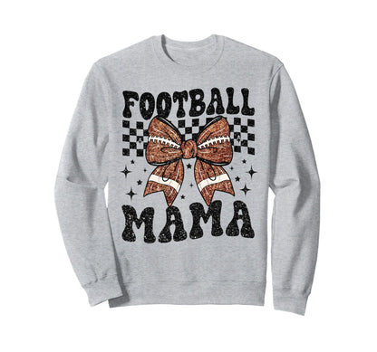 Coquette Bow American Football Mama Sweatshirt - Graphic Print Men Women - T-Shirt, Sweatshirt, Hoodie
