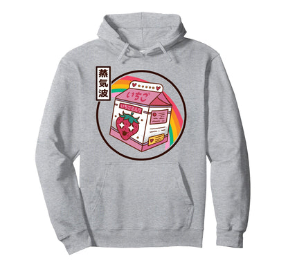 Strawberry Milk Japan Pastel Hoodie - Casual Everyday Wear for Adults - T-Shirt, Sweatshirt, Hoodie