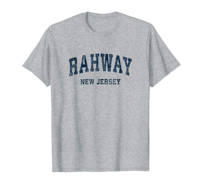 Rahway New Jersey Nj Varsity Sports Navy T-Shirt - Custom Art Print Unisex - T-Shirt, Sweatshirt, Hoodie