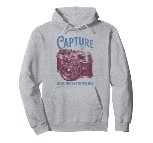 Capture Vision Views Camera Mens Hoodie - Aesthetic Graphic for Adults - T-Shirt, Sweatshirt, Hoodie