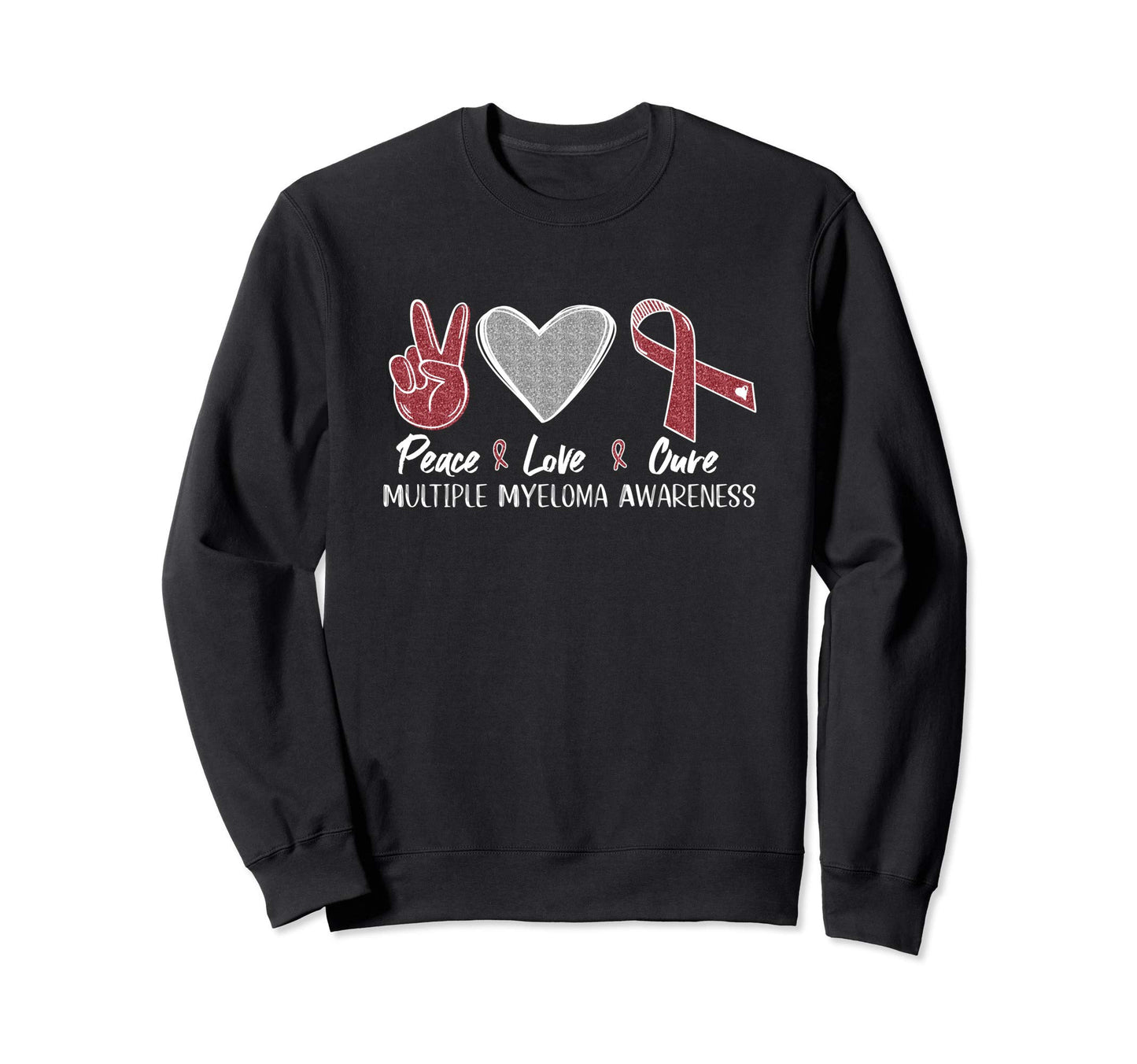 Multiple Myeloma Awareness Peace Sweatshirt - Novelty Apparel Men Women - T-Shirt, Sweatshirt, Hoodie