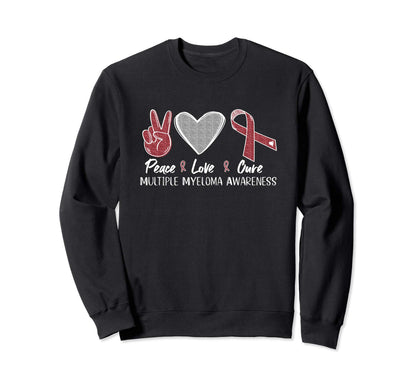 Multiple Myeloma Awareness Peace Sweatshirt - Novelty Apparel Men Women - T-Shirt, Sweatshirt, Hoodie