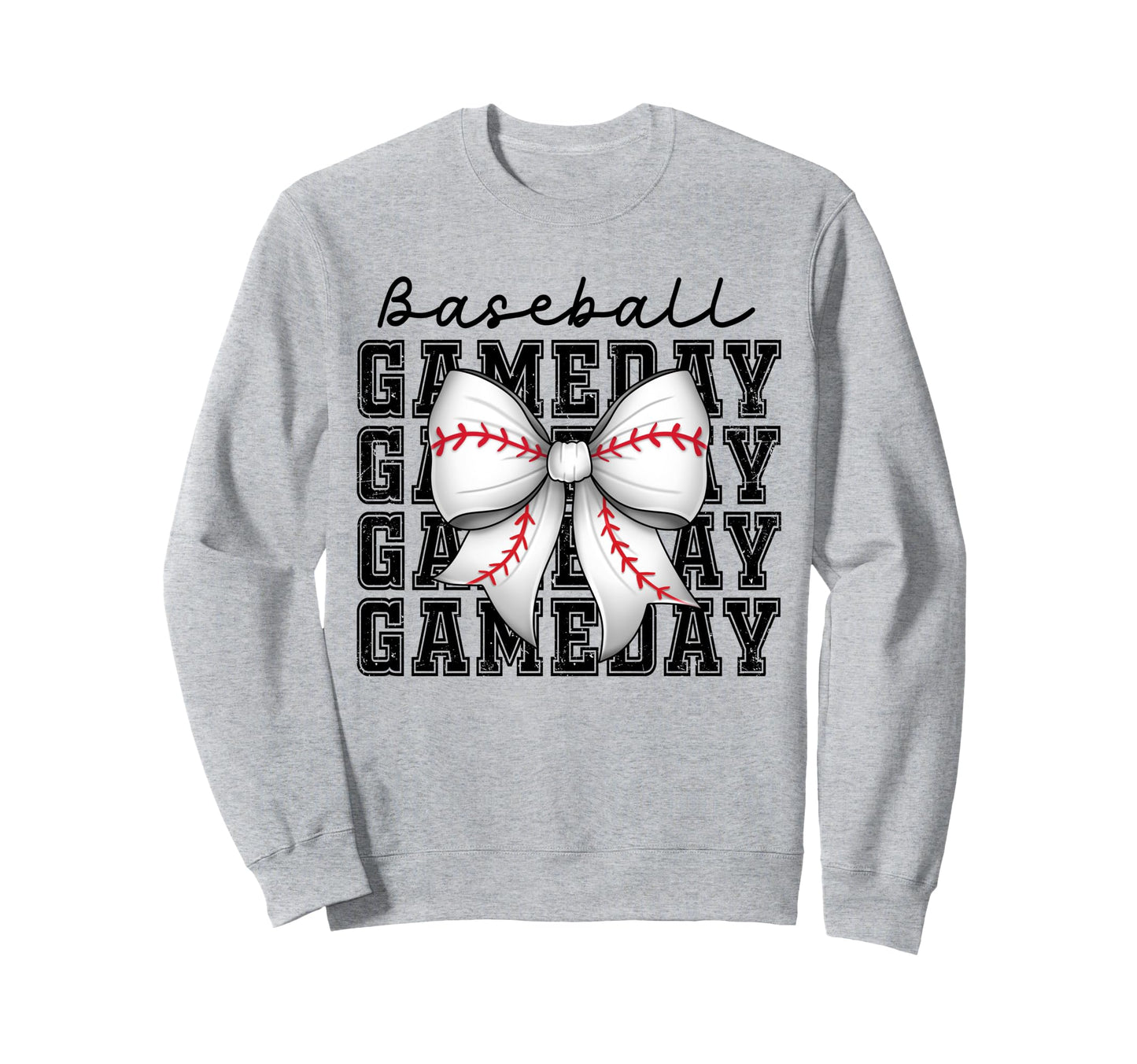 Baseball Game Day Mom Coquette Bow Sweatshirt - Trendy Graphic for Adults - T-Shirt, Sweatshirt, Hoodie