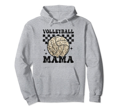 Volleyball Mama Checkered Funny Hoodie - Custom Art Print Men Women - T-Shirt, Sweatshirt, Hoodie