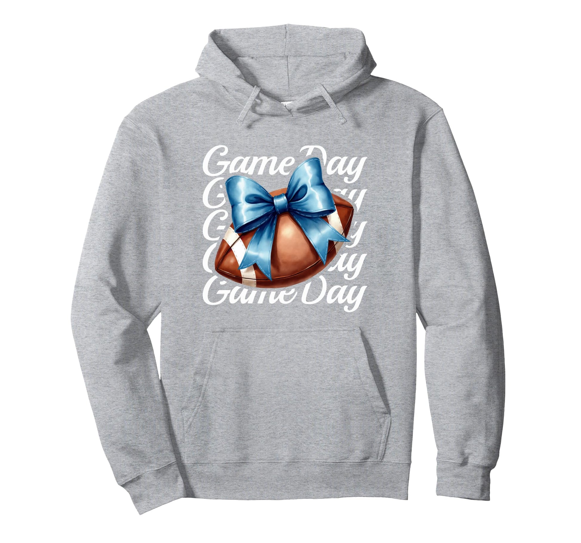 Cheer Fall Football Mom Blue Game Day Hoodie - Streetwear Style Unisex - T-Shirt, Sweatshirt, Hoodie