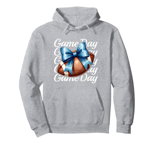 Cheer Fall Football Mom Blue Game Day Hoodie - Streetwear Style Unisex - T-Shirt, Sweatshirt, Hoodie