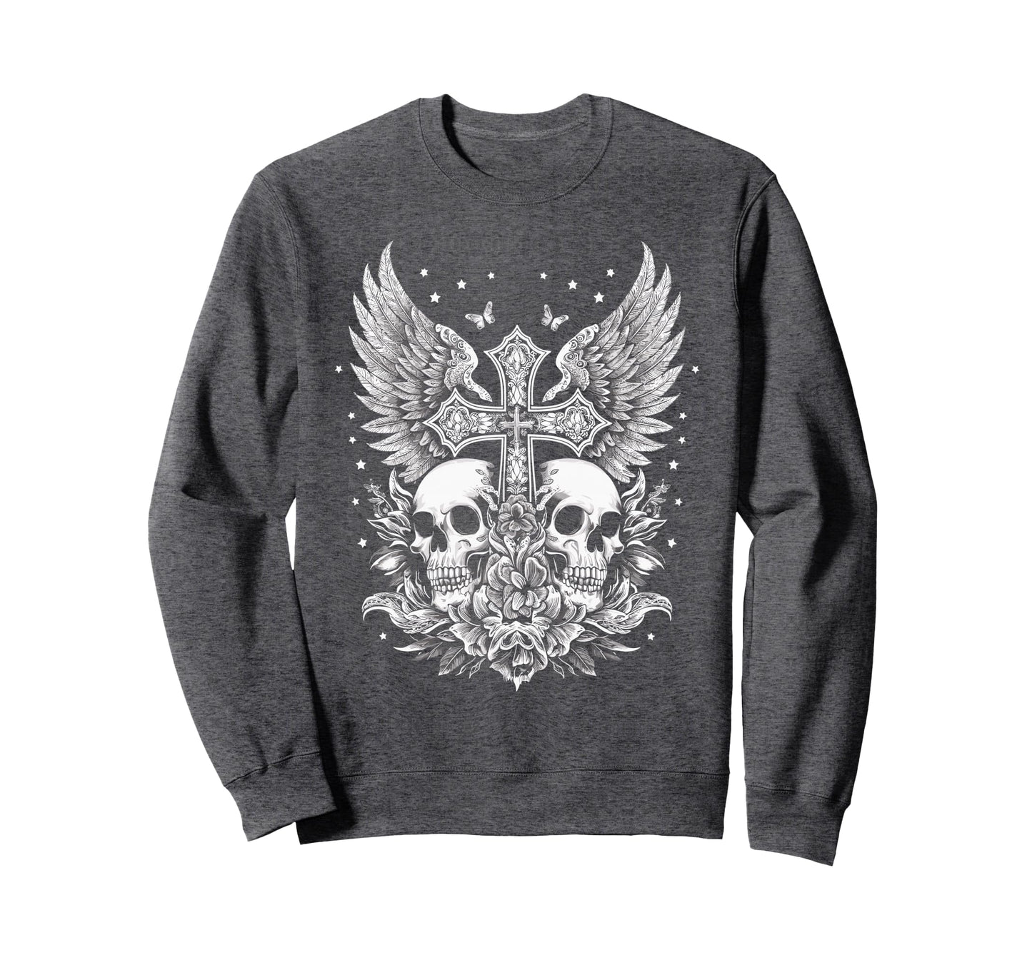 Emo Y2K Grunge Aesthetic Goth Skull Sweatshirt - Trendy Graphic Unisex - T-Shirt, Sweatshirt, Hoodie