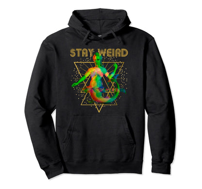 Glitchy Vaporwave Stay Weird Mermaid Hoodie - Trendy Graphic for Adults - T-Shirt, Sweatshirt, Hoodie