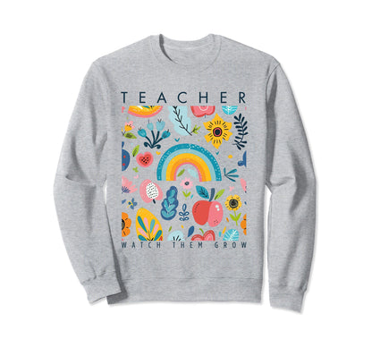 Teacher Boho Wildflower Birth Flower Sweatshirt - Custom Art Print Unisex - T-Shirt, Sweatshirt, Hoodie
