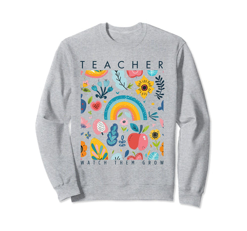 Teacher Boho Wildflower Birth Flower Sweatshirt - Custom Art Print Unisex - T-Shirt, Sweatshirt, Hoodie