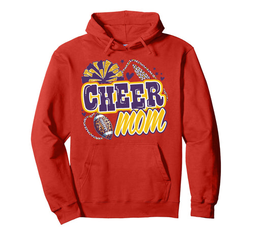Purple And Gold Cheer Mom Team Game Hoodie - Custom Art Print for Adults - T-Shirt, Sweatshirt, Hoodie