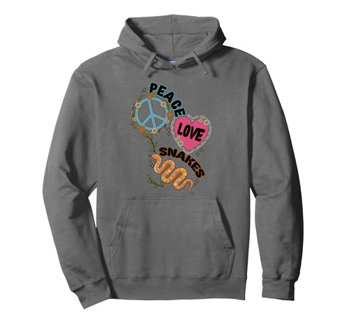 Peace Love Snakes 70S Boho Serpent Hoodie - Streetwear Style for Adults - T-Shirt, Sweatshirt, Hoodie