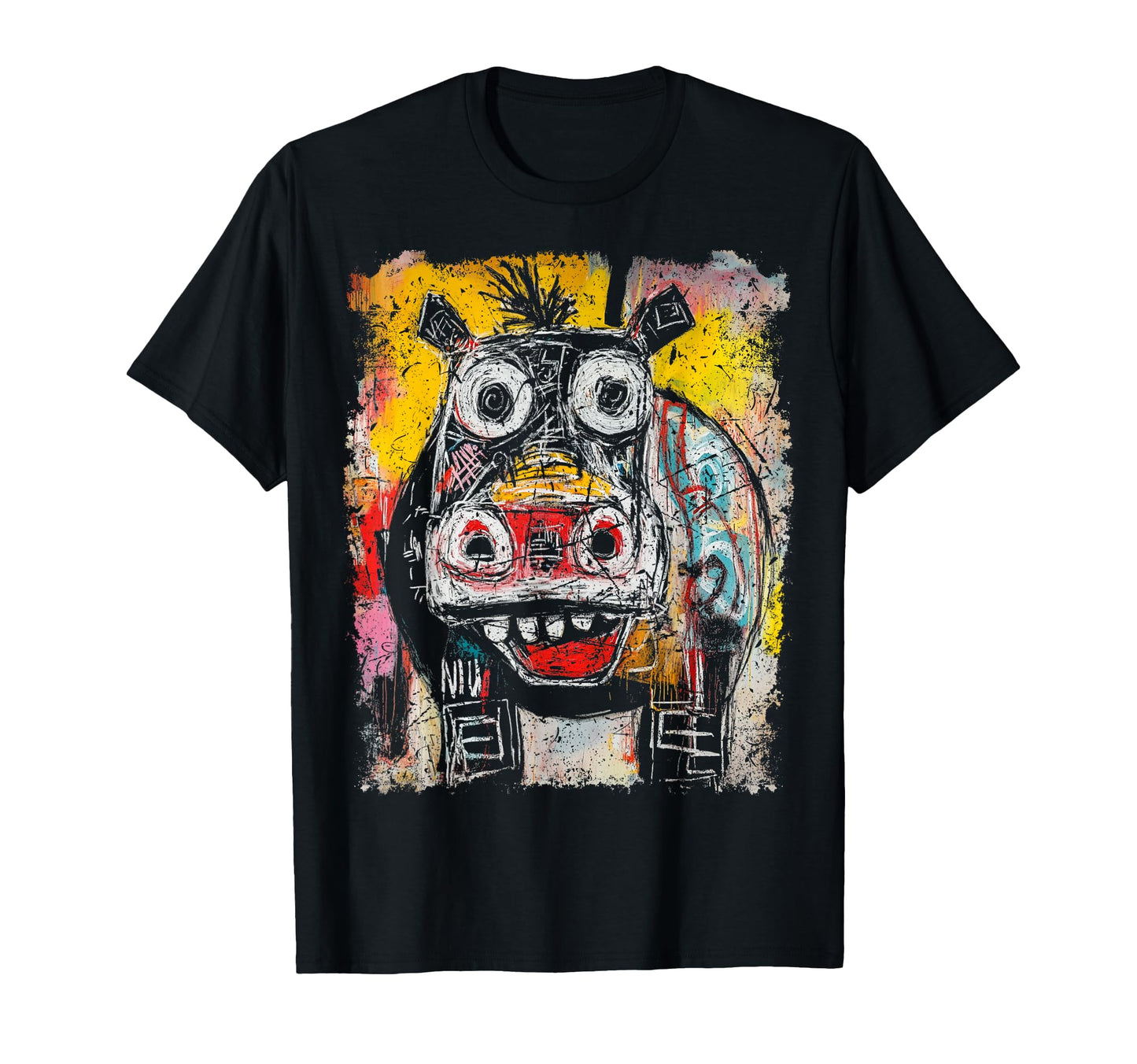 Pop Art Hippopotamus 90S Graffiti T-Shirt - Novelty Apparel Unisex - T-Shirt, Sweatshirt, Hoodie