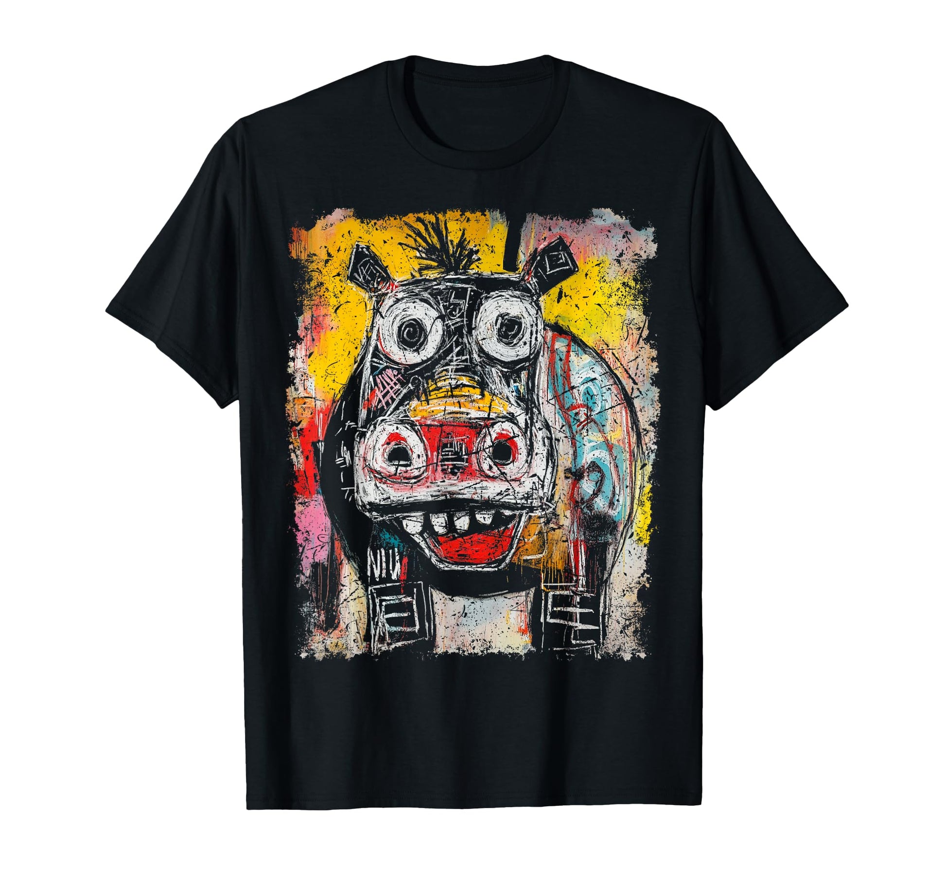 Pop Art Hippopotamus 90S Graffiti T-Shirt - Novelty Apparel Unisex - T-Shirt, Sweatshirt, Hoodie