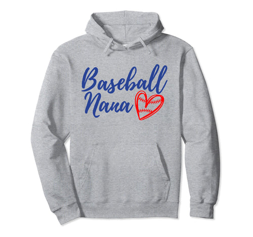 Baseball Nana Heart Matching Grandma Hoodie - Custom Art Print for Adults - T-Shirt, Sweatshirt, Hoodie