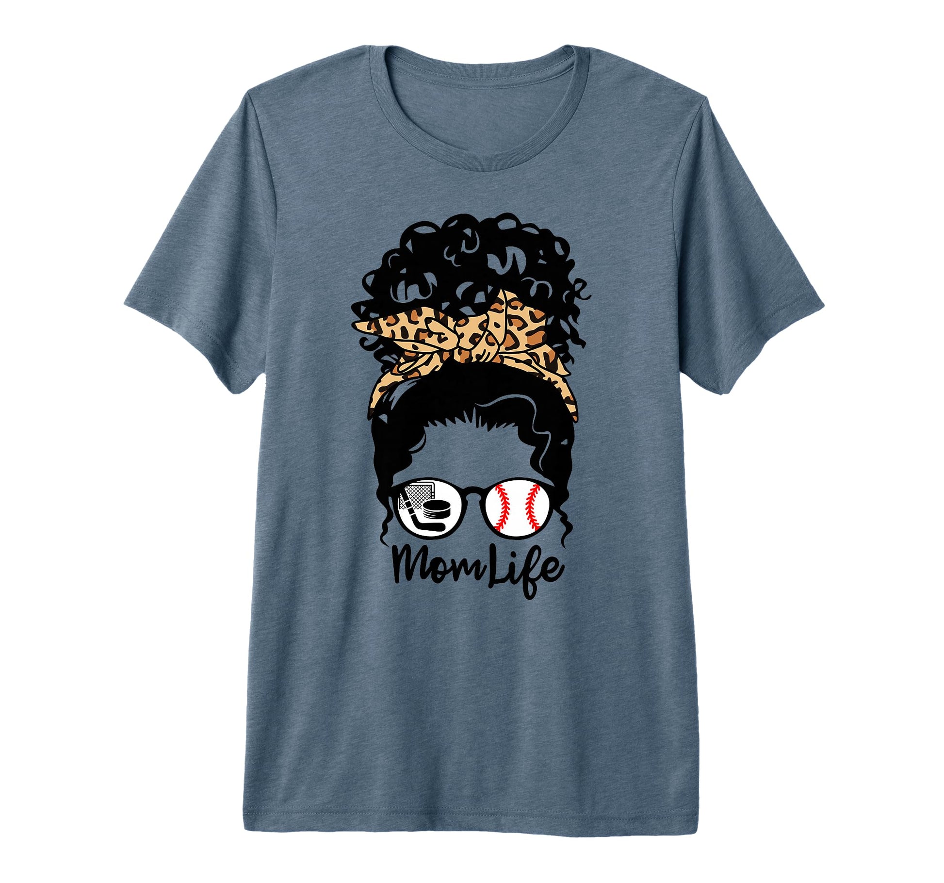 Mom Life Messy Bun Curly Hair T-Shirt - Aesthetic Graphic for Adults - T-Shirt, Sweatshirt, Hoodie
