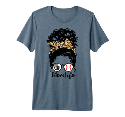 Mom Life Messy Bun Curly Hair T-Shirt - Aesthetic Graphic for Adults - T-Shirt, Sweatshirt, Hoodie