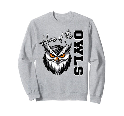 Home Owls Mascot Game Day Sweatshirt - Casual Everyday Wear Men Women - T-Shirt, Sweatshirt, Hoodie
