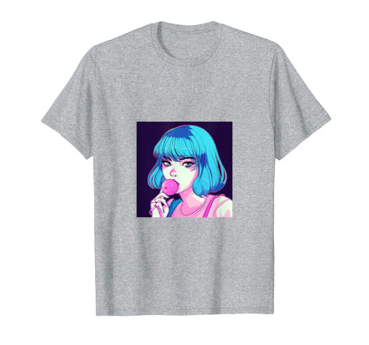 Vaporwave Japanese Waifu Anime T-Shirt - Minimalist Print for Adults - T-Shirt, Sweatshirt, Hoodie