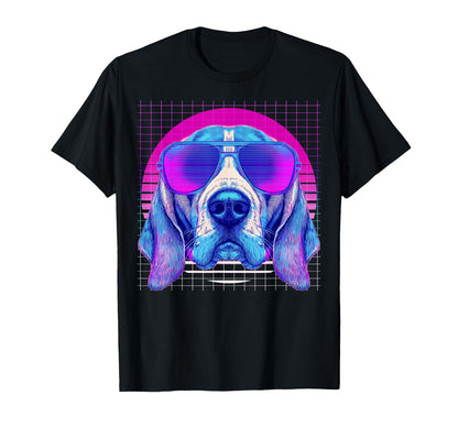 Beagle Sunglasses Dog Vaporwave T-Shirt - Fun Novelty Design Men Women - T-Shirt, Sweatshirt, Hoodie
