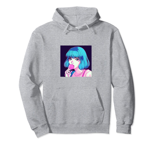Vaporwave Japanese Waifu Anime Hoodie - Casual Everyday Wear for Adults - T-Shirt, Sweatshirt, Hoodie