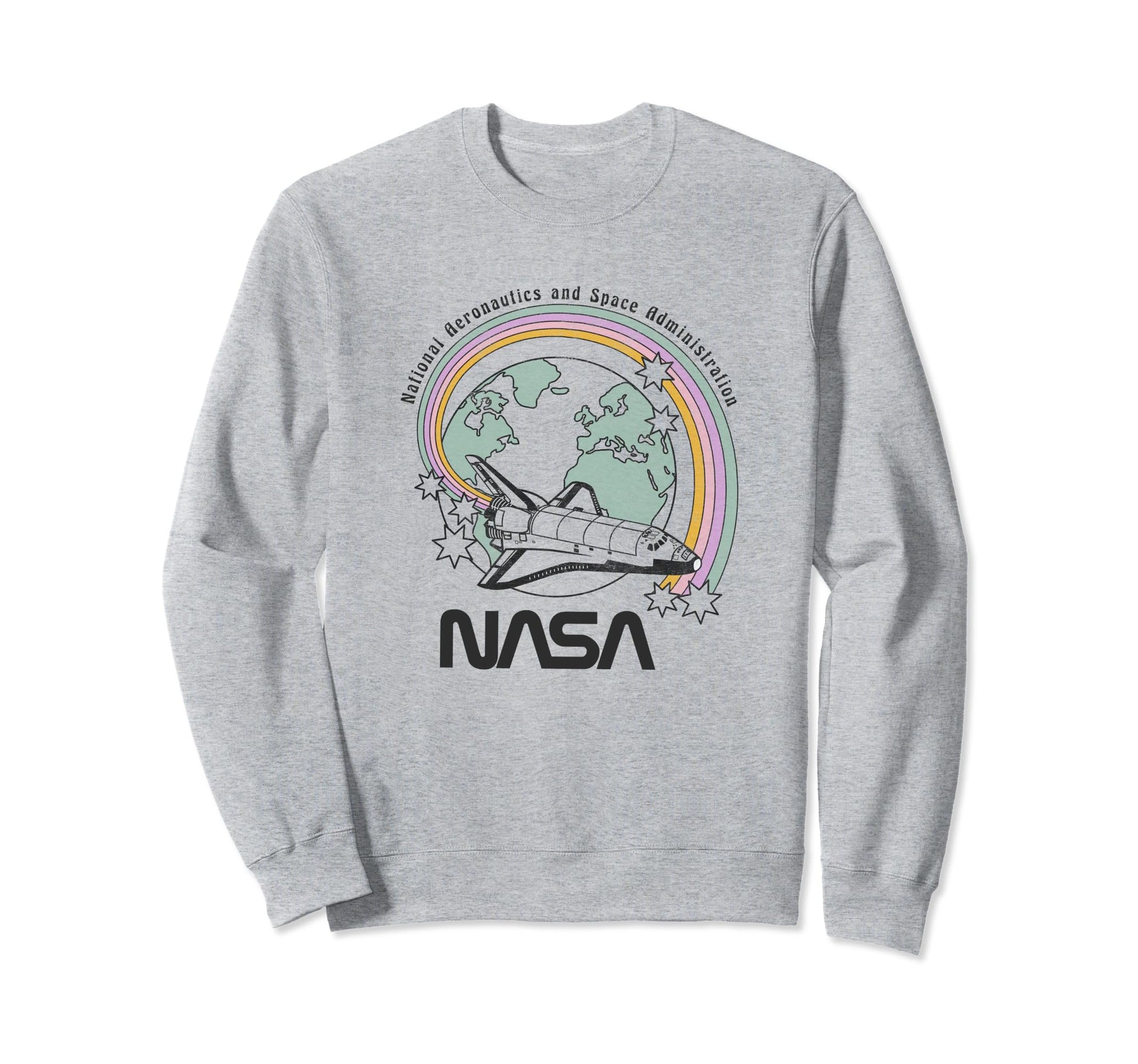 Nasa Pastel Rainbow Rocket Ship Sweatshirt - Unique Graphic Men Women - T-Shirt, Sweatshirt, Hoodie