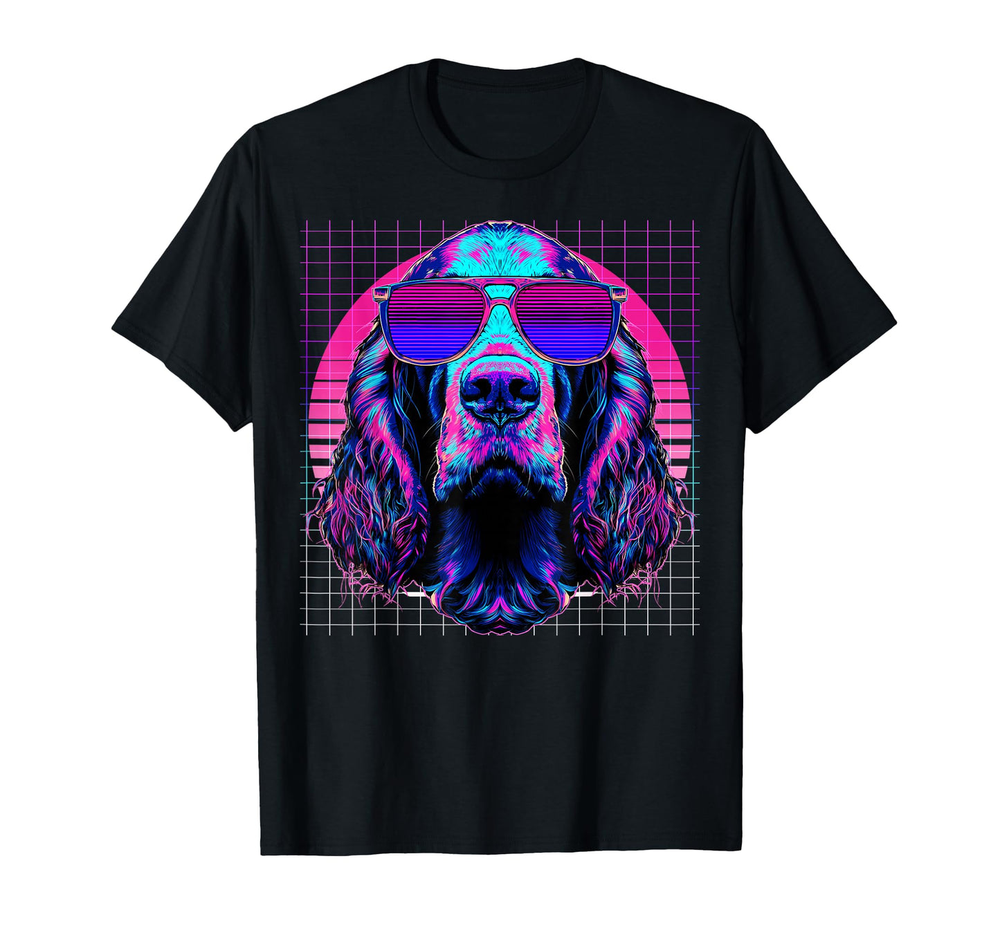 Irish Setter Sunglasses Dog Vaporwave T-Shirt - Minimalist Print Men Women - T-Shirt, Sweatshirt, Hoodie