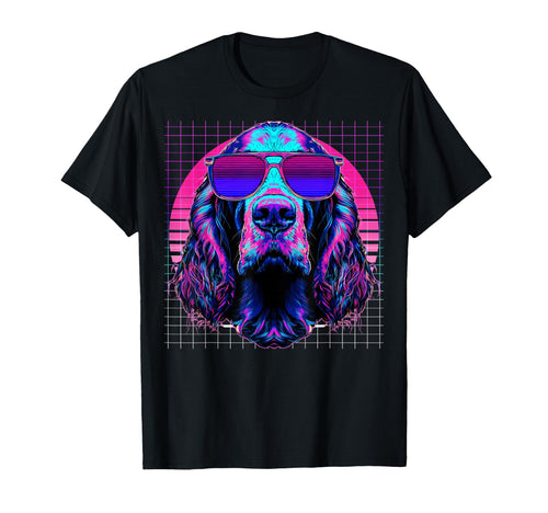 Irish Setter Sunglasses Dog Vaporwave T-Shirt - Minimalist Print Men Women - T-Shirt, Sweatshirt, Hoodie