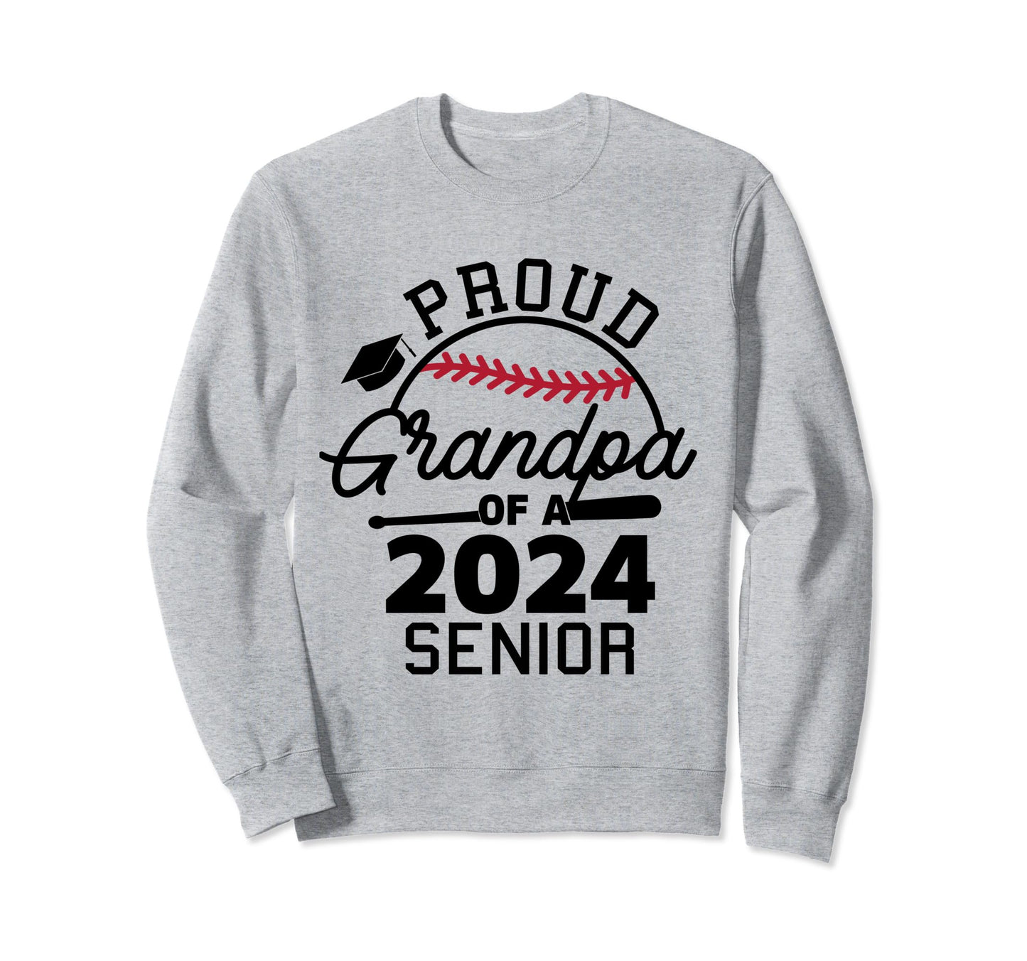Proud Grandpa 2024 Senior Baseball Sweatshirt - Unique Graphic Men Women - T-Shirt, Sweatshirt, Hoodie