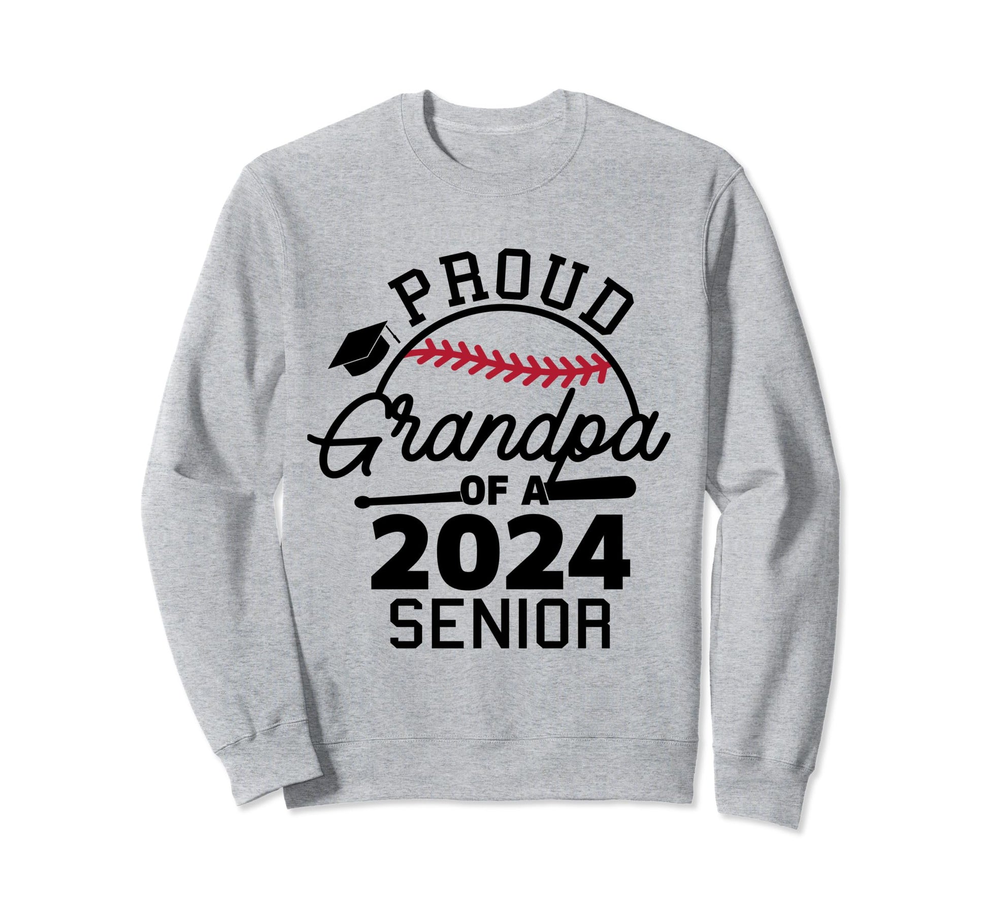 Proud Grandpa 2024 Senior Baseball Sweatshirt - Unique Graphic Men Women - T-Shirt, Sweatshirt, Hoodie