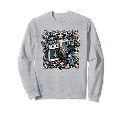 Photography Camera Sweatshirt - Graphic Print for Adults - T-Shirt, Sweatshirt, Hoodie