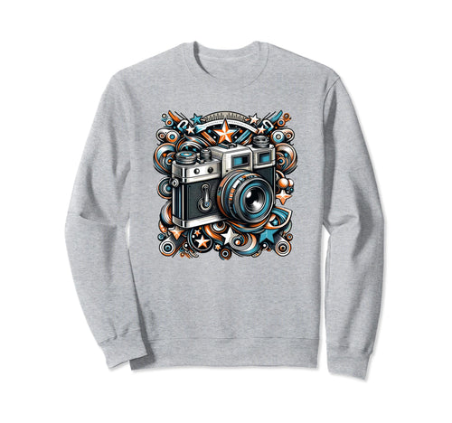 Photography Camera Sweatshirt - Graphic Print for Adults - T-Shirt, Sweatshirt, Hoodie
