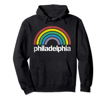 Philadelphia Rainbow 70S 80S Gay Pride Hoodie - Graphic Print for Adults - T-Shirt, Sweatshirt, Hoodie