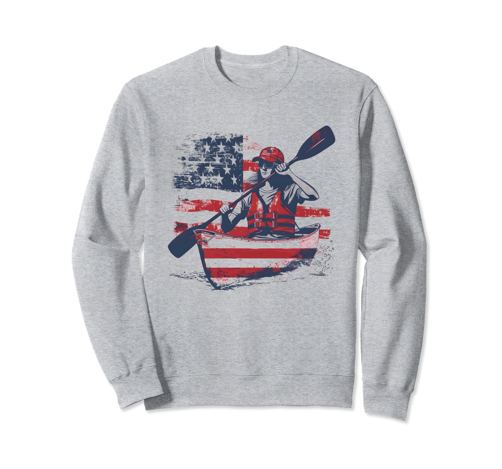 Usa Flag 2024 Mothers Day Canoe Mom Sweatshirt - Minimalist Print Unisex - T-Shirt, Sweatshirt, Hoodie