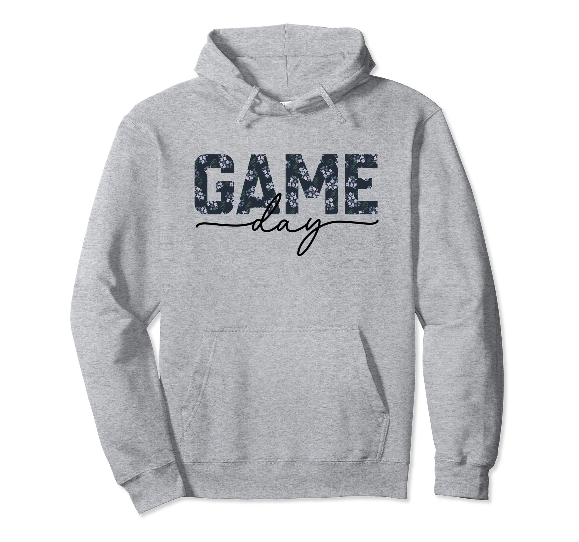 Game Day Spirit Blue Floral Sports Hoodie - Fun Novelty Design for Adults - T-Shirt, Sweatshirt, Hoodie