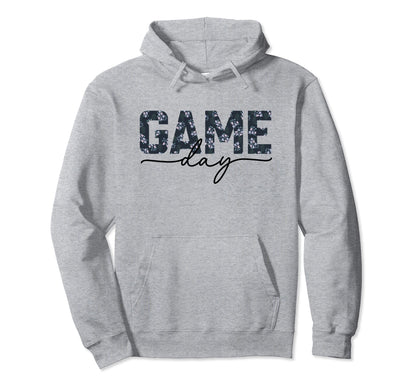 Game Day Spirit Blue Floral Sports Hoodie - Fun Novelty Design for Adults - T-Shirt, Sweatshirt, Hoodie