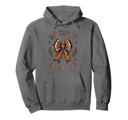 Womens Moms Coquette Bow Football Lover Hoodie - Graphic Print for Adults - T-Shirt, Sweatshirt, Hoodie