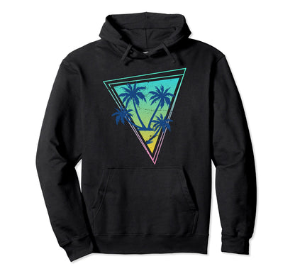 Tropical 80S Art Palm Trees 90S Aesthetic Hoodie - Custom Art Print Unisex - T-Shirt, Sweatshirt, Hoodie