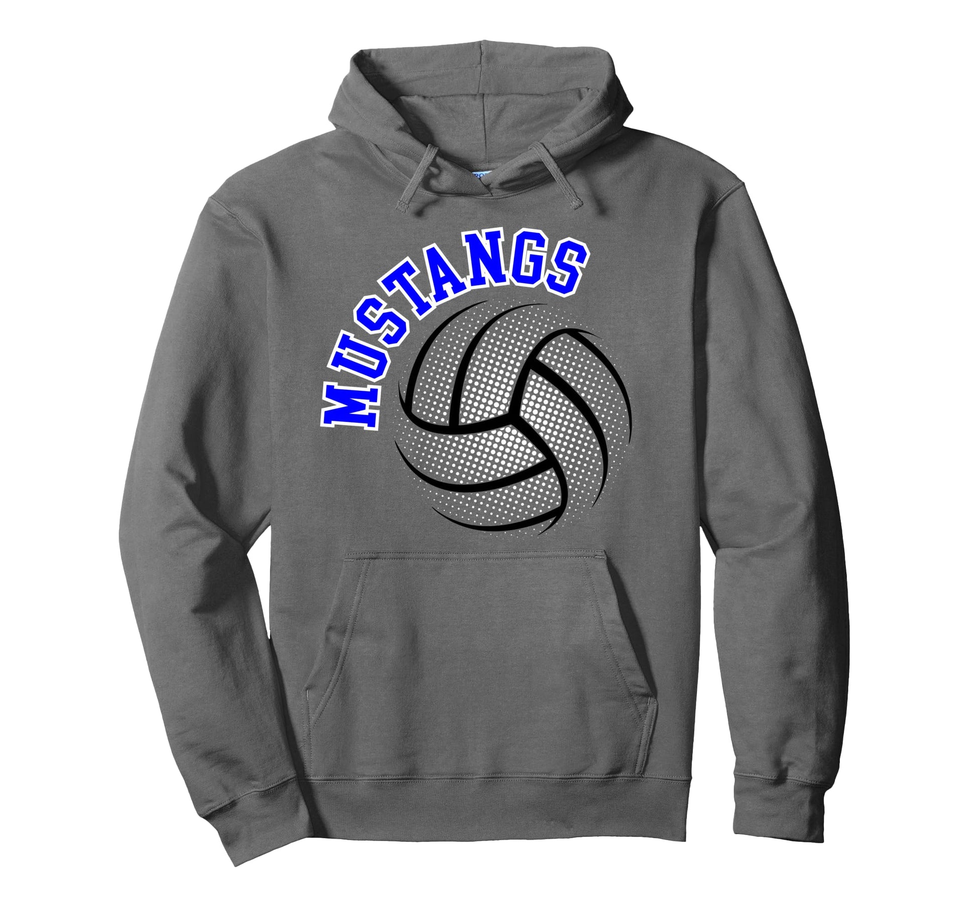 Mustangs Volleyball Mom Game Day Blue Hoodie - Aesthetic Graphic Unisex - T-Shirt, Sweatshirt, Hoodie