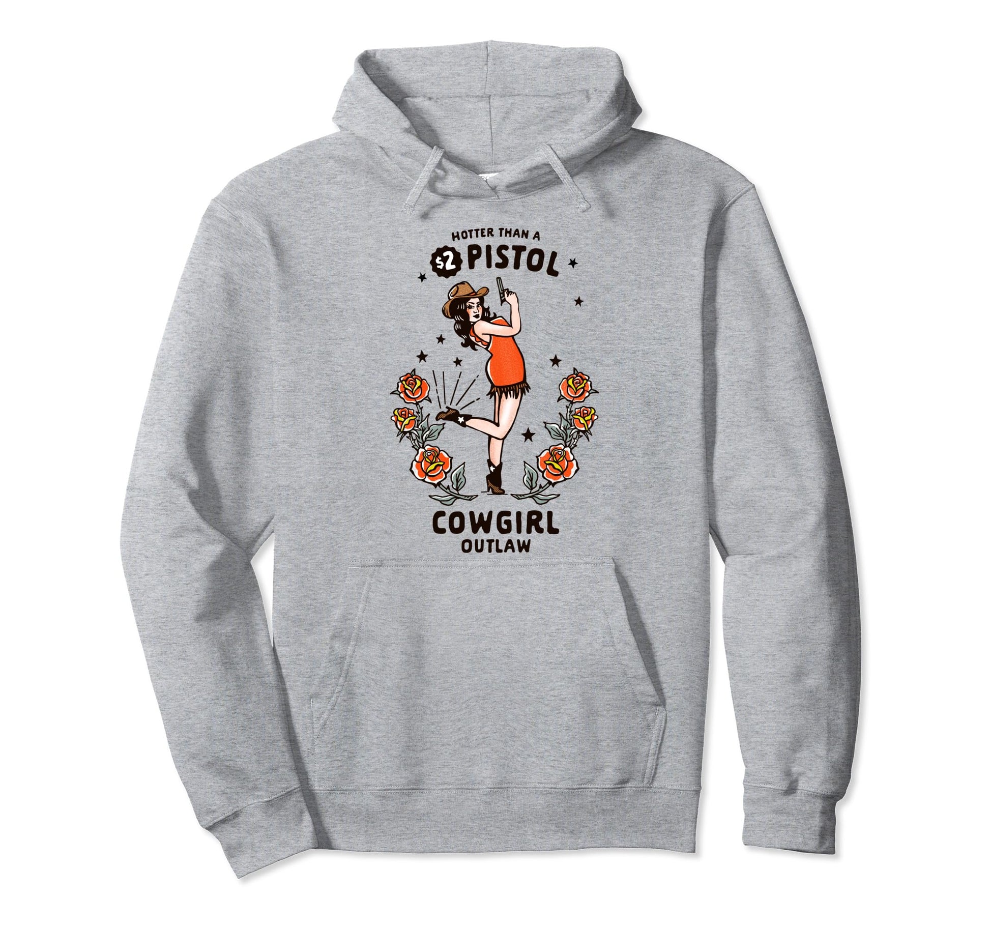 Womens Western Boho Outlaw Cowgirl Pinup Hoodie - Trendy Graphic Unisex - T-Shirt, Sweatshirt, Hoodie